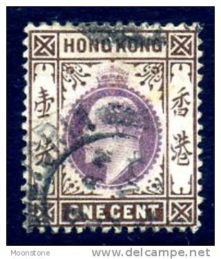 Hong Kong Edward VII 1903 1c Purple & Brown , Used - Usati