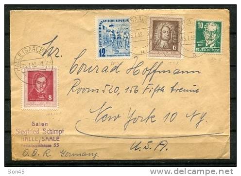 Germany 1952 Cover Sent To USA - Storia Postale