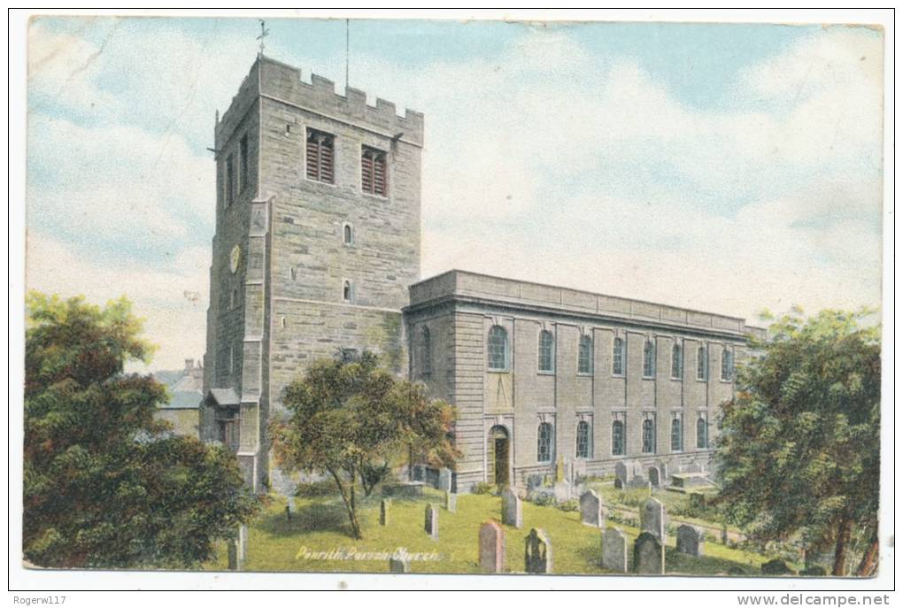 Penrith Parish Church, 1906 Postcard To Edith Richardson, Broadbridge Heath P.O. - Penrith