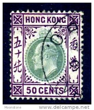 Hong Kong Edward VII 1904 50c Green & Magenta, Used - Oblitérés