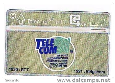 BELGIO (BELGIUM) - RTT (L&G) - 1991 TELECOM 91 , GENEVA ( CODE 108D) - USED °  -  RIF. 5056 - Opérateurs Télécom