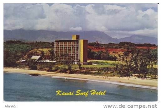 Kauai Surf Hotel Lodging HI Hawaii, C1950s/60s Vintage Postcard - Kauai
