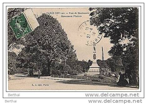 75 PARIS 14 - Parc De Montsouris - Monument Flatters - Arrondissement: 14