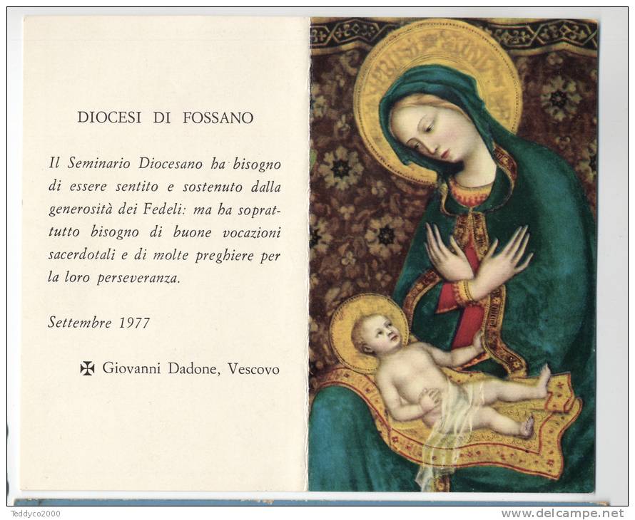 FOSSANO CALENDARIO 1977 DIOCESI DI FOSSANO GIOVANNI DADONE VESCOVO - Kleinformat : 1971-80