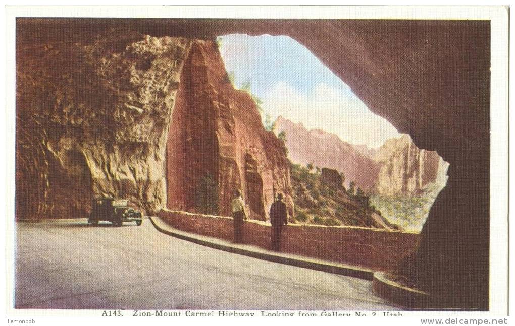 USA – United States – Zion-Mount Carmel Highway, Looking From Gallery No 2, Utah, 1920s Unused Postcard [P5536] - Zion