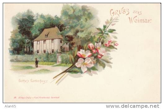 Gruss Aus Weimar, Goethe's Gardenhaus, C1890s/1900s Vintage Postcard - Weimar