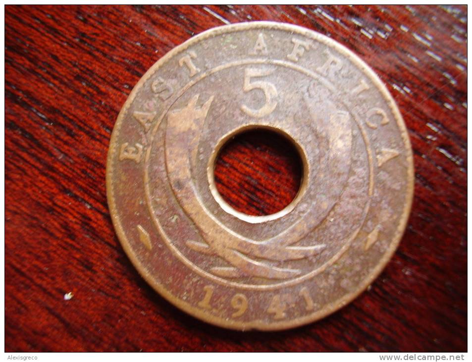 BRITISH EAST AFRICA USED FIVE CENT COIN BRONZE Of 1941 (I) - British Colony