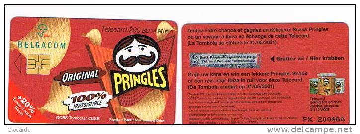 BELGIO (BELGIUM) - BELGACOM (CHIP) - 2001 PRINGLES: ORIGINAL (50 G)   - USED °  -  RIF. 5002 - Alimentation