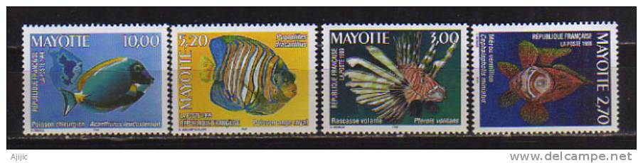 Les Poissons Du Lagon .  Yv. # 71/74 .  Quatre  T-p Neufs **. Cote 12.40 € - Altri & Non Classificati