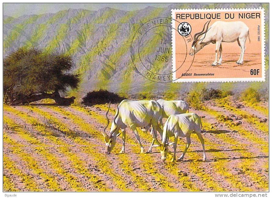 NIGER       WWF CARTE MAXIMUM NUM.YVERT 675   PROTECTION DE LA NATURE  ADDAX - Maximum Cards