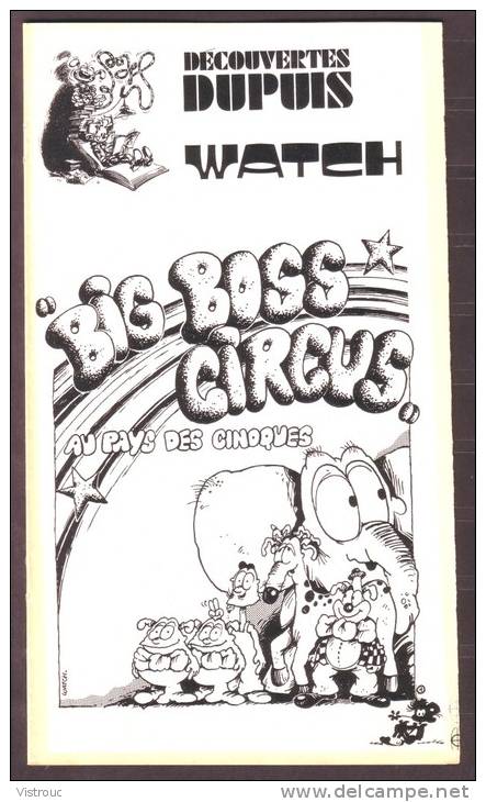 "Big Boss Circus" De Watch - Supplément à Spirou 1884 - Découverte DUPUIS - Spirou Magazine