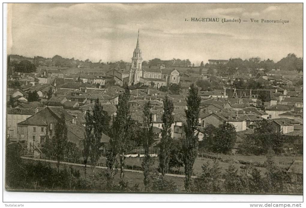 CPA 40 HAGUETMAU VUE PANORAMIQUE 1915 - Hagetmau