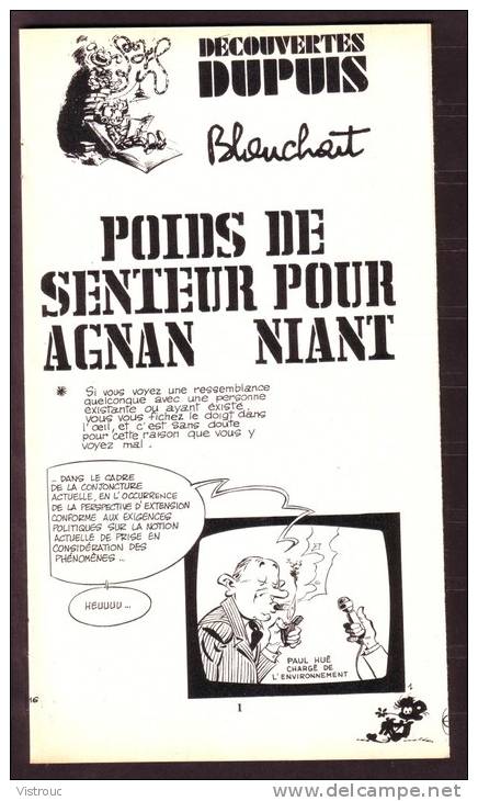 "Poids De Senteur Pour Agnan Niant - T1"  De Blanchart - Supplément à Spirou 1922 - Découverte DUPUIS - Spirou Magazine