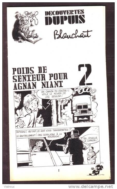 "Poids De Senteur Pour Agnan Niant - T2" De Blanchart - Supplément à Spirou 1923 - Découverte DUPUIS - Spirou Magazine