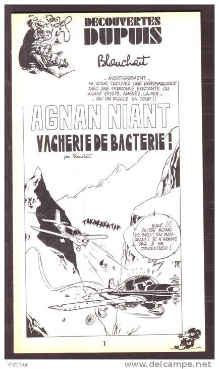 "Agnan Niant: Vacherie De Bactérie" De Blanchart - Supplément à Spirou 1942 - Découverte DUPUIS - Spirou Magazine