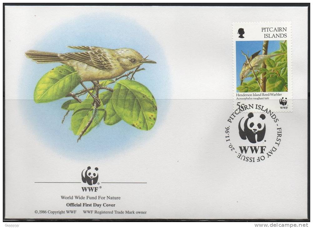 WWF - 1996 - Iles Pitcairn - Rousserolle De Pitcairn - FDC 1 Carte + 1 Lettre - Other & Unclassified