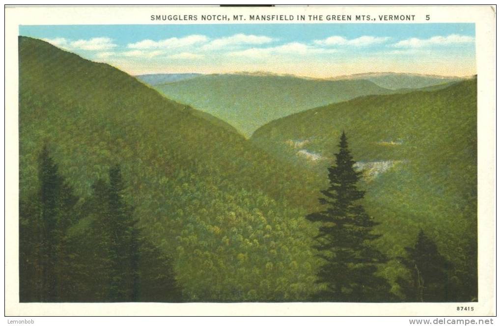 USA – United States – Smugglers Notch, Mt. Mansfield In The Green Mts. Vermont, 1920s Unused Postcard [P5560] - Andere & Zonder Classificatie