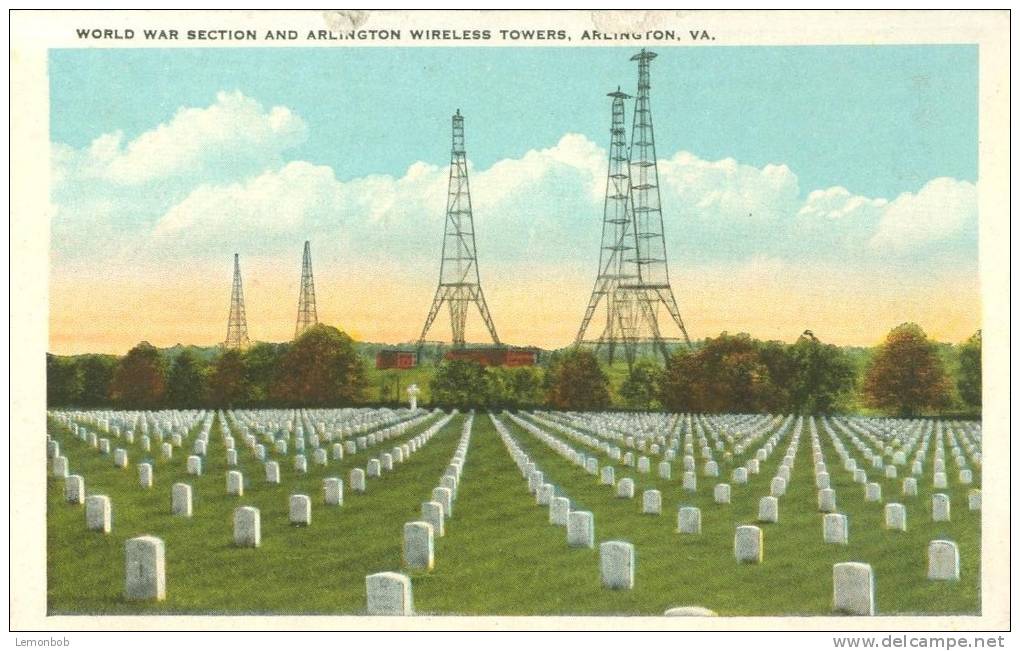USA – United States – World War Section And Arlington Wireless Towers, Arlington, Va, 1920s Unused Postcard [P5569] - Arlington