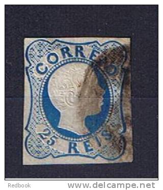 RB 758 - Portugal 1855 King Pedro V - 25r Blue  Fine Used Stamp - Oblitérés