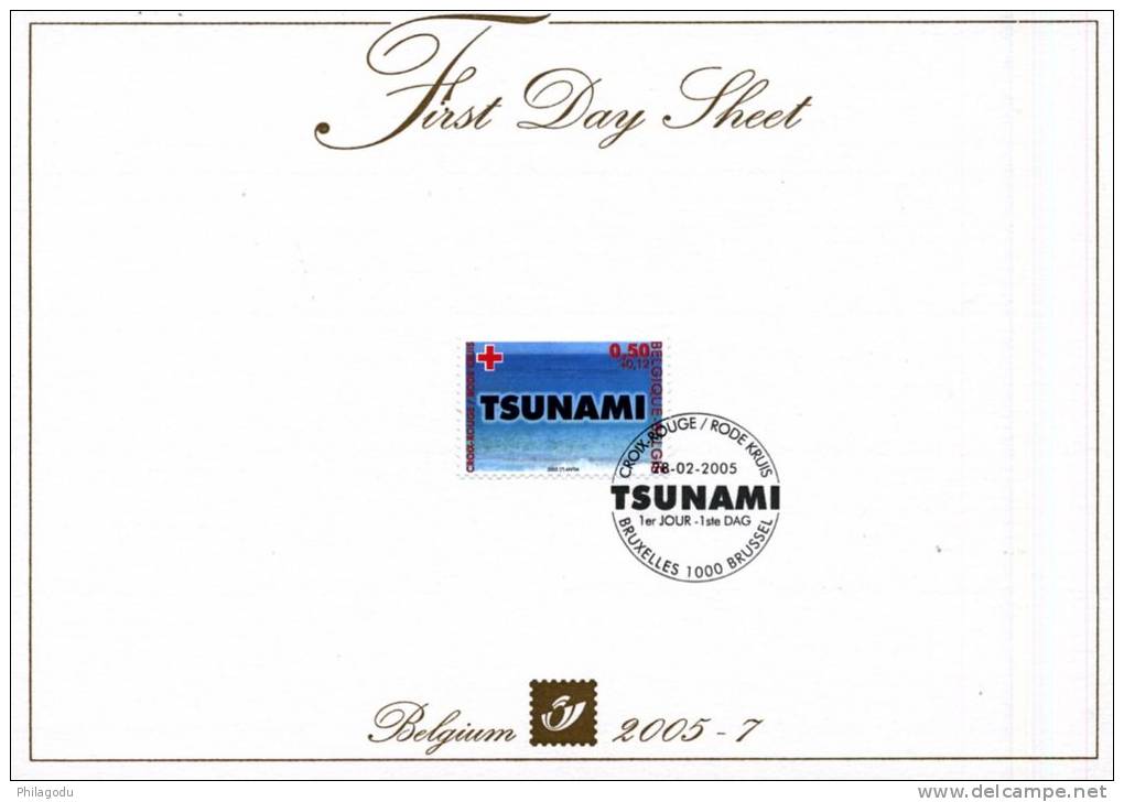 2005-7   First Day Sheet  Tsunami  Croix Rouge  Red Cross - 2001-2010