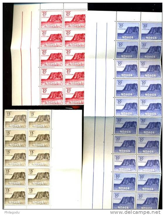 Norge Nord Cape   Sans Filig  Ohne Wz 20 X Yv. 246/248**   Mi.284/286** - Neufs