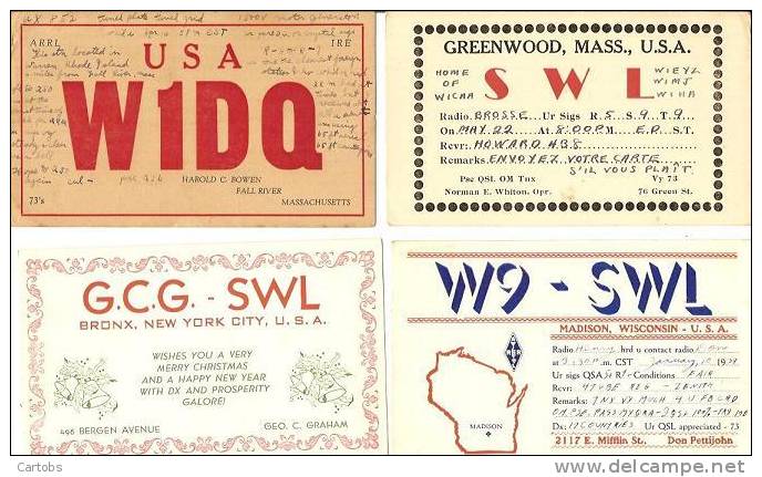 Beau LOT De 10 Cartes QSL Des USA Années 30 (A) - Radio