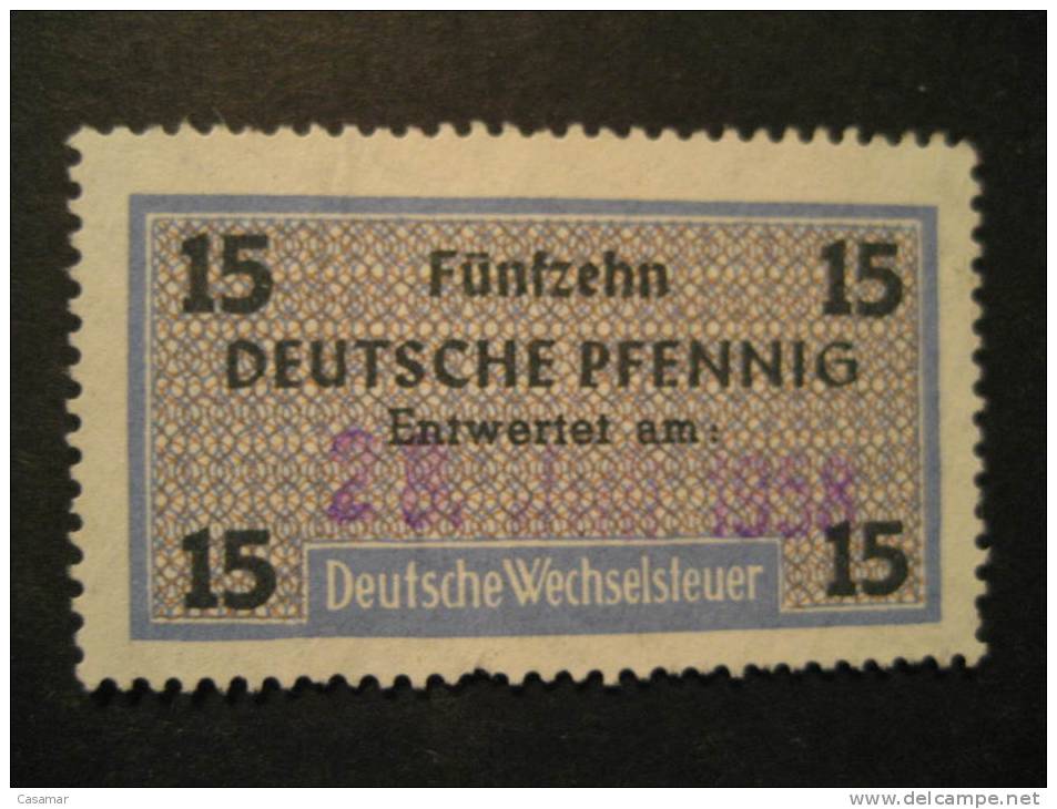 GERMANY 15 Deutsche Pf 1968 Wechselsteuer Fiscal Tax Due Revenue Official Service Poster Stamp Label Vignette Cinderella - Other & Unclassified