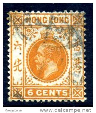 Hong Kong George V 1912 6c Brown-orange, Used - Oblitérés