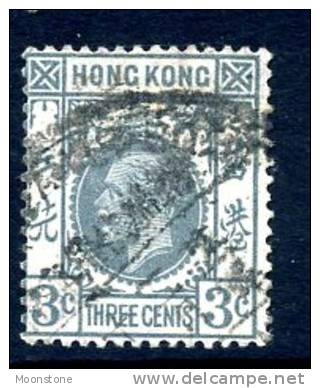 Hong Kong George V 1921 3c Grey, Used - Gebruikt