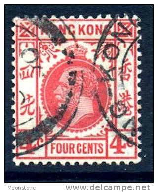 Hong Kong George V 1921 4c Carmine-rose, Used - Oblitérés