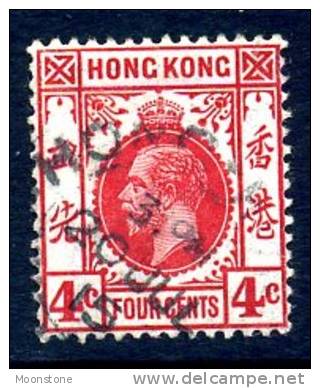 Hong Kong George V 1921 4c Carmine-rose, Used - Gebraucht