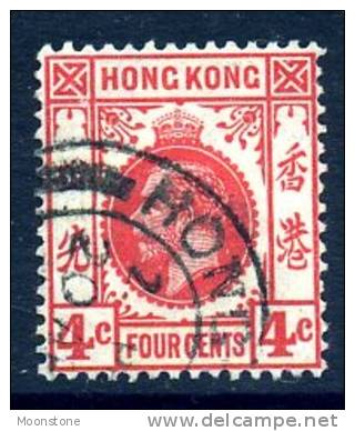 Hong Kong George V 1921 4c Carmine-red, Used - Gebruikt