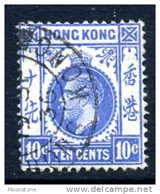 Hong Kong George V 1921 10c Ultramarine, Used - Used Stamps