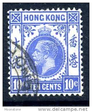 Hong Kong George V 1921 10c Ultramarine, Used - Gebraucht