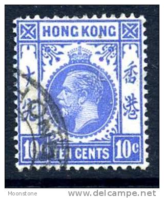 Hong Kong George V 1921 10c Ultramarine, Used - Used Stamps