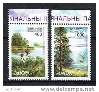 BIELORUSSIE BELARUS 2001, EAU, ARBRES, OISEAUX, 2 Valeurs, NEUFS. R1691 - 2001