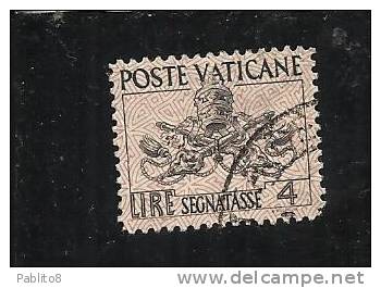 VATICANO 1954 SEGNATASSE TRIREGNO 4 LIRE USATO - Taxes