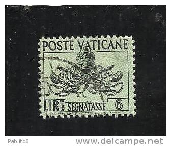 VATICANO 1954 SEGNATASSE TRIREGNO 6 LIRE USATO - Segnatasse