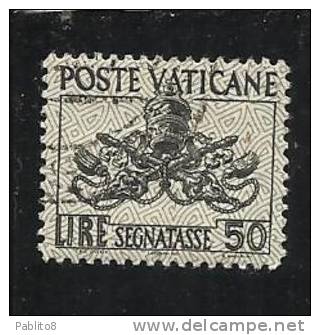 VATICANO 1954 SEGNATASSE TRIREGNO 50 LIRE USATO - Segnatasse