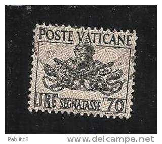 VATICANO 1954 SEGNATASSE TRIREGNO 70 LIRE USATO - Segnatasse