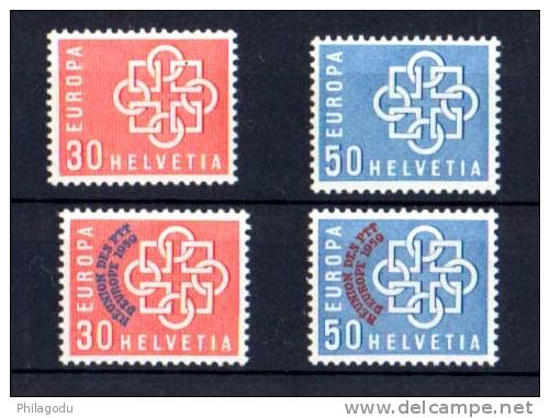 Suisse1959, Europa, N° 630 / 633**, Cote 37,50 € - Neufs