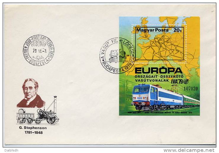 HUNGARY 1979 Transport Exhibition Block On FDC.  Michel Block 137A - FDC