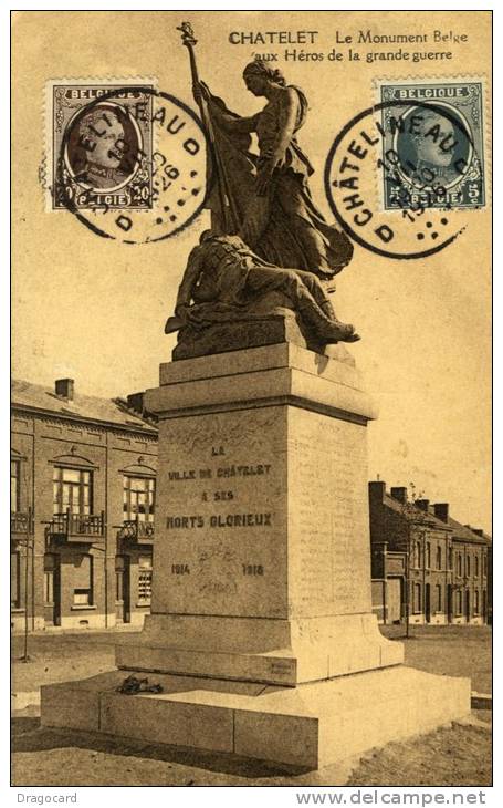 Châtelet Monument Belge  BELGIO   POSTCARD USED FORMATO PICCOLO - Chatelet