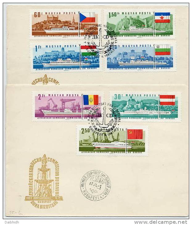 HUNGARY 1967 Danube Commission Set On 2  FDCs  Michel 2323-29 - FDC