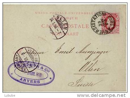 PK  Anvers - Olten  (mit Datiertem Absenderstempel)       1888 - Other & Unclassified