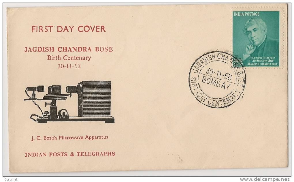 MICROWAVE APPARATUS - J.C. BOSE INDIA 1958 FDC - Elektriciteit