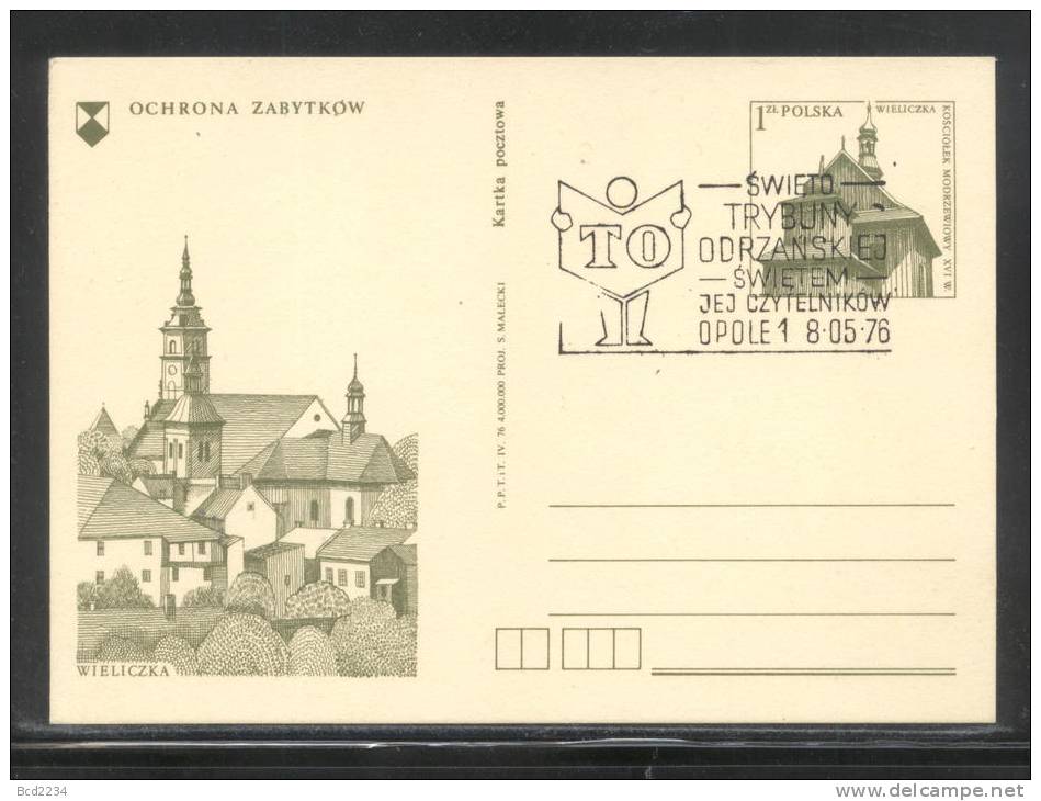 POLAND 1976 (8 MAY OPOLE 1) SPECIAL CANCEL ANNIV OF TRYBUNA ODRZANSKA NEWSPAPER PRESS (MYSLICKI NO A76 042) - Covers & Documents