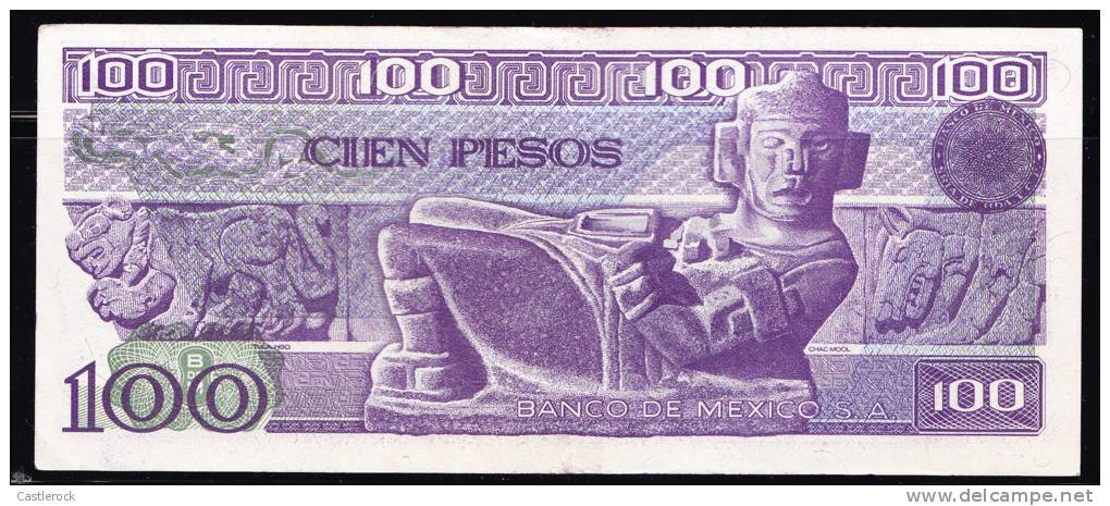 T) BANKNOTE MEXICo $ 100 PESOS  CARRANZA 1982 UNC - Mexico