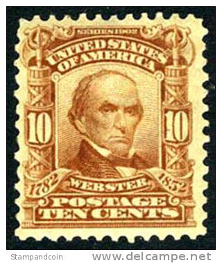 US #307 Mint Hinged 10c Webster From 1903 - Nuevos