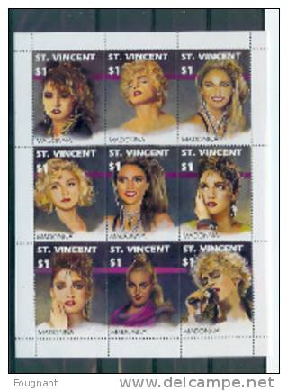 SAINT-VINCENT:1991:Série 1300/8.NSC.Série Complète.Hommage à Madonna. - Singers